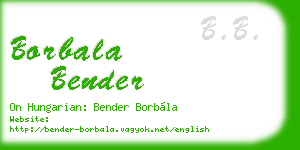 borbala bender business card
